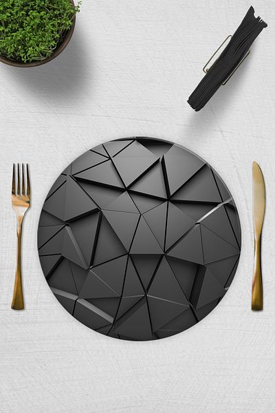 Decorita Set of 2| Glass Plate - Breakfast Plate - Cake Plate| Anthracite Crystal| Diameter32cm