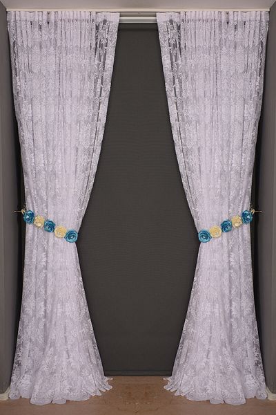 AKÇA TEKSTİL Damaks White Color Single Wing Ready-made Planted Pleated Background Curtain 300*260 Cm