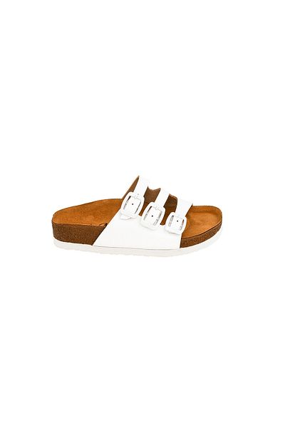 Moosefield Kids Papuci albi din piele naturală pentru copii