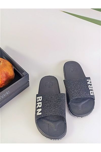 BRN Unisex Μαύρες Αντιολισθητικές Παντόφλες Beach Beach Beach