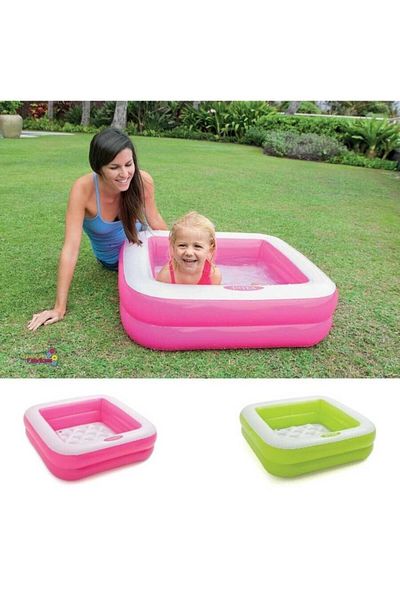 Intex 57100 Mini Square Inflatable Pool 85x85x23 Cm (With Inflatable Base)