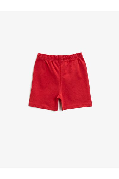Koton Boy's Red Text Printed Shorts