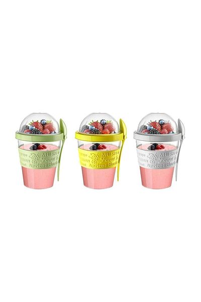 Titiz Afife Home 2-Pack Take'N Go Yogurt Container with Lid, Spoon and Container