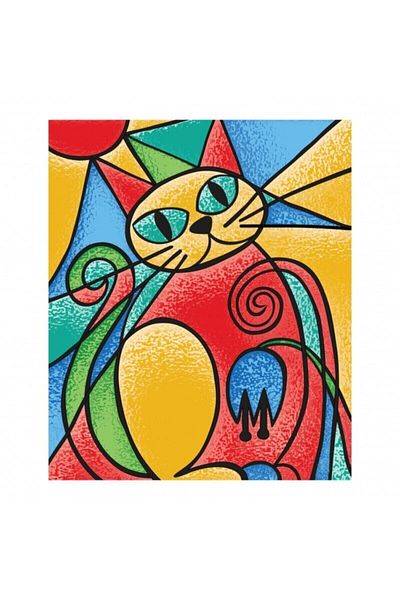 Redka/KumToys Kumtoys Glass Stained Glass Cat Pattern