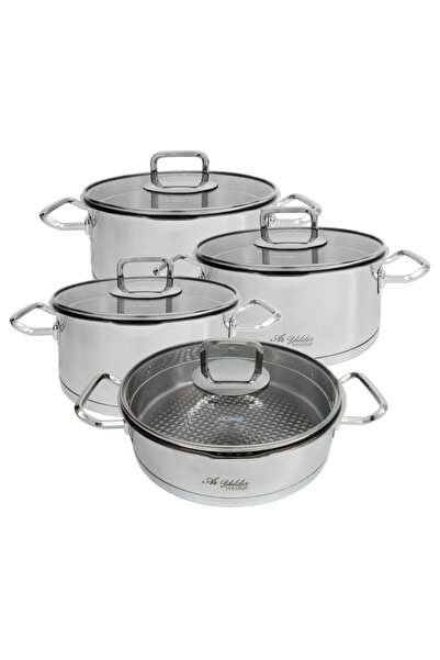 Aryıldız Vento Prestige 8 Parça Süzgeçli Paslanmaz Çelik Tencere Takımı