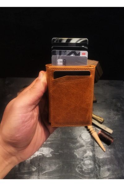 Niki Leather Легендарен кафяв портфейл с интелигентен механизъм от кожа