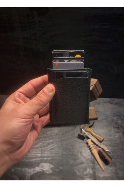 Niki Leather Legend Black Crazy Leather Smart Mechanism Wallet