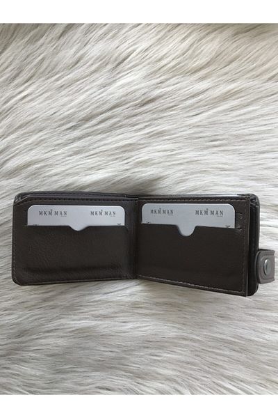 MKM MAN Brown Men's Classic Leather Card Holder Wallet