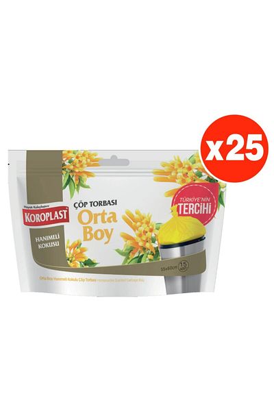 Koroplast Hanımeli Scented Medium Size 15 Pieces Garbage Bags X 25 Pack (55*60 Cm)