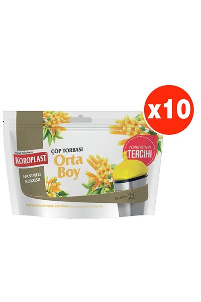 Koroplast Hanımeli Scented Medium Size 15 Pieces Garbage Bags X 10 Pack (55*60 Cm)