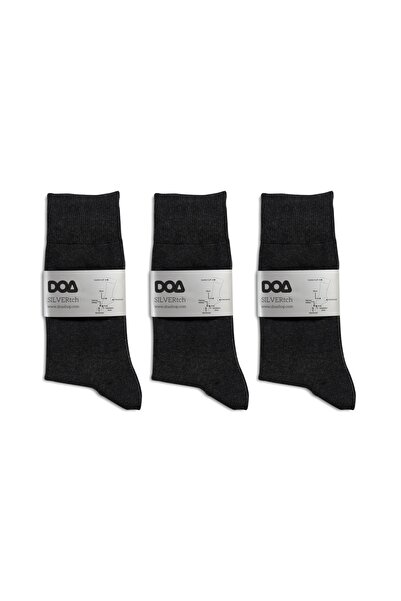 doashop جوارب فضية من القطن العضوي من Doa Silver - أنثراسايت (3 أزواج)