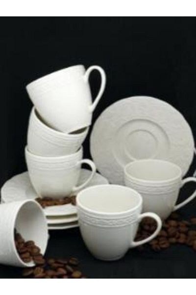 Kütahya Porselen Bone Başak 12 Piece Coffee Cup Set Without Decoration