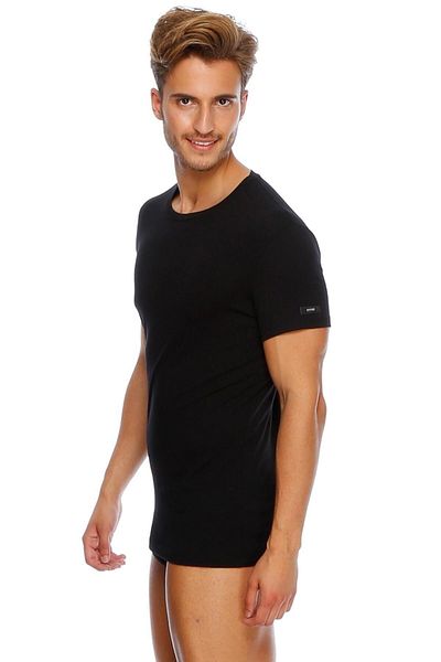Eros Ανδρικό μαύρο μπλουζάκι 2 τεμαχίων Compact O λαιμόκοψη Es011503
