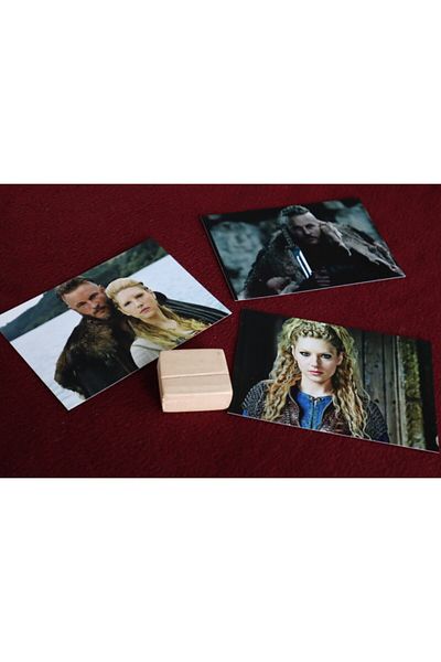 Karınca Piercing Vikings Series Ragnar Lothbrok And Lagertha Special Illustration Postcard Set (Vikings)