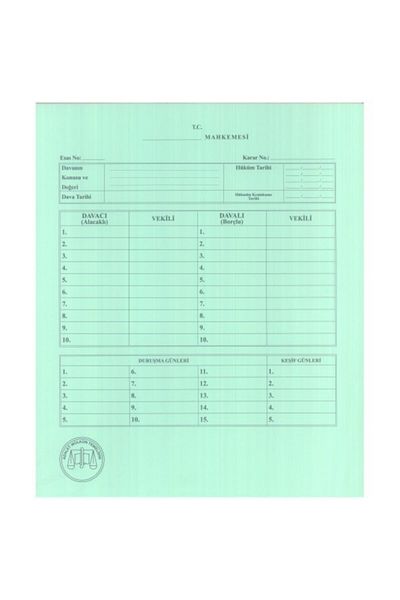 Imalat Courthouse File Green 50 Pieces