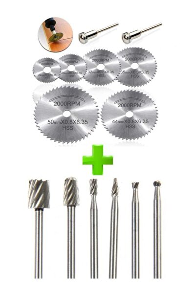 DepoMega 14 Parça Ahşap Oyma Şekil Verme Testere Bıçak Dremel Gravür Uç Set