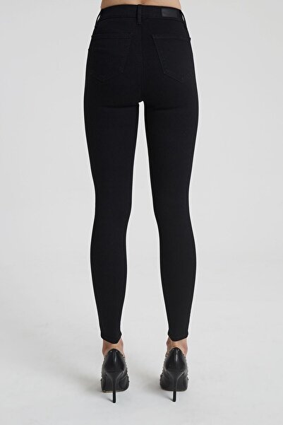 CROSS JEANS Janıe Siyah Yüksek Bel Önü Cepsiz Jegging Jean Pantolon C 4520-008