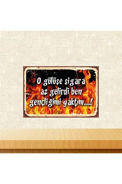 TAKIFİX Δεν ήταν πολλά τα καπνιστά στο χαμόγελο 20-30 cm Ρετρό Ξύλινο Πίνακα Tkfx5458