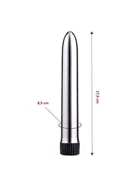Erolife Parlak Metal Renk Titreşimli Pilli Vibratör
