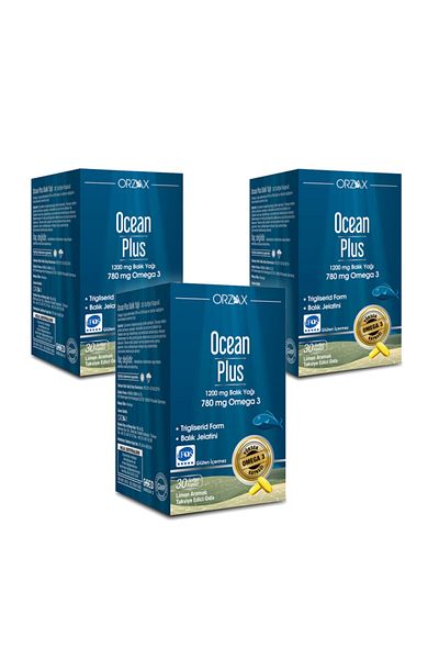 Ocean OceanPlus1200mgLemon Flavored Fish Oil - 30 Capsulesx3 Pieces