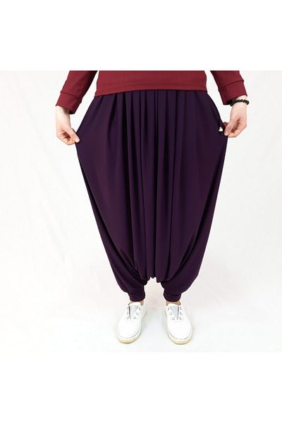 ÖZÖZKANLAR Women's Plum Pocket Sandy Hoby Shalwar