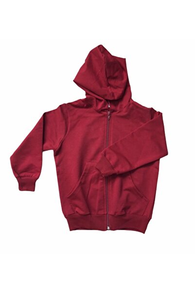 Dıgıl Kids Children's Cardigan Lycra Unusex Quality Super 2 Thread Claret Red