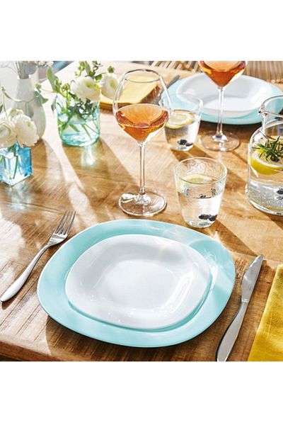 Luminarc Carine Blanc Tempered 6-Piece White Cake Plate