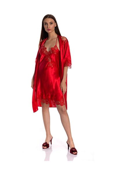 Espuar 240 Double Satin Nightgown Dressing Gown Set