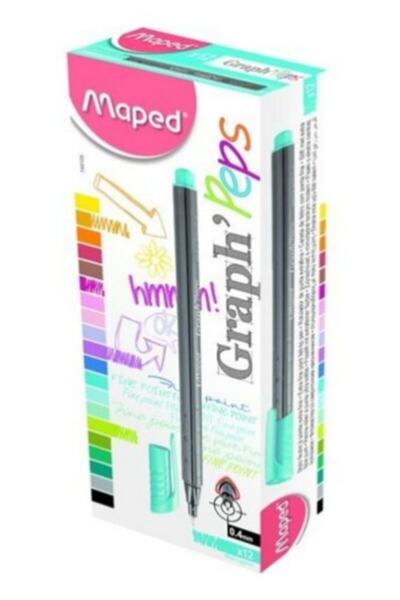 Maped Fineliner 12'li - Deniz Mavisi 749105 Keçeuçlu Kalem ( 1 Paket 12 Adet )