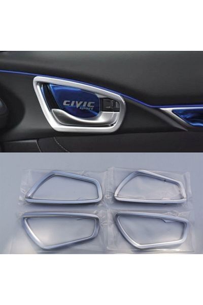 FV-TUNİNG Honda Civic FC5 16-20 Interior Door Handle Trim 4 Pieces