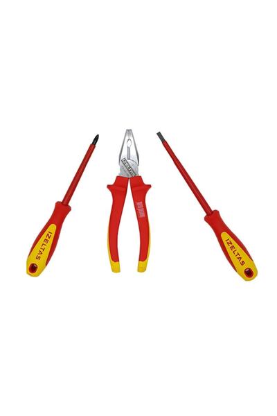 İzeltaş Izoleli Elektrikçi Pense Tornavida Seti 3 Parça 1000v Vde