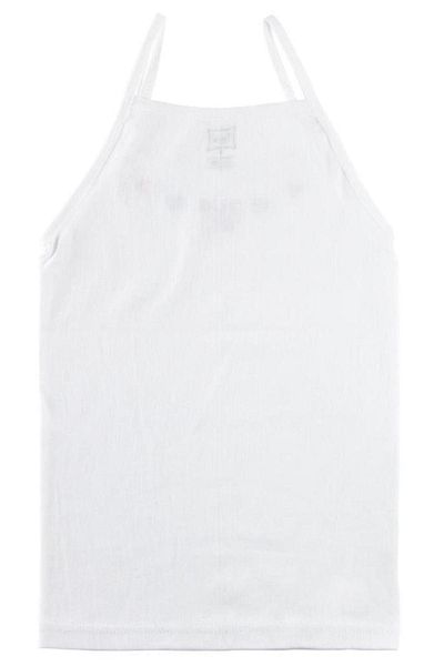 Tutku Tricot de corp din bumbac brodat cu curele albe pentru fete