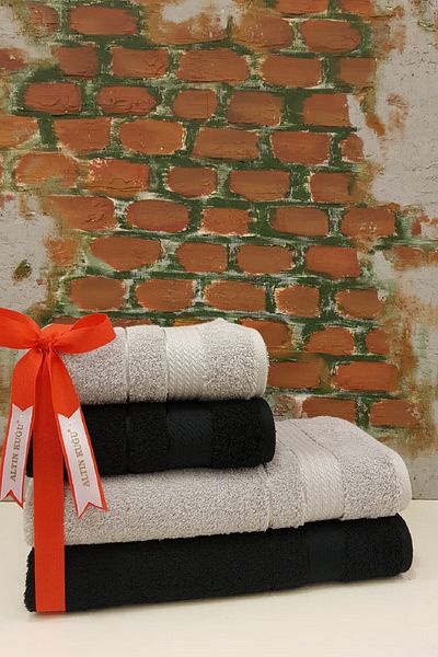 Özdilek Trendy Bath Towel Set of 4 - Black A.grey