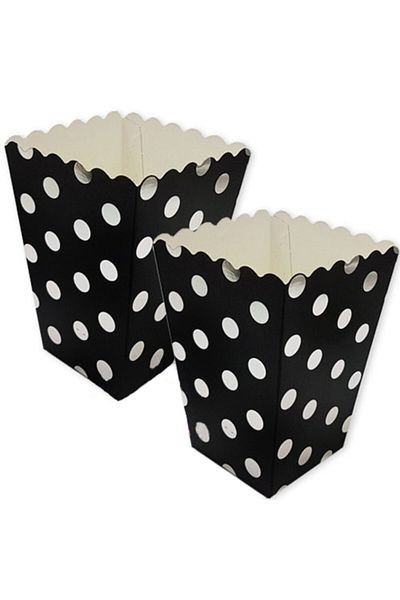 Partimarka Silver Metallic Polka Dot Corn Box