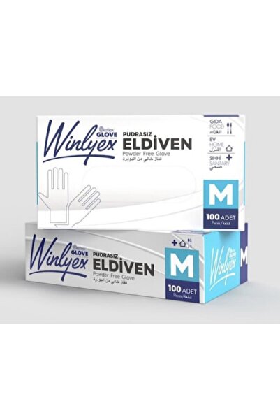 REFLEX GLOVE Pudrasız Vinil Eldiven 100lük Medium 10 Paket