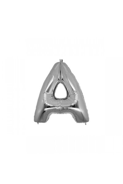 Niyet A (Silver) Letter Foil Balloon - 90 Cm - Silver Foil Letter Balloon