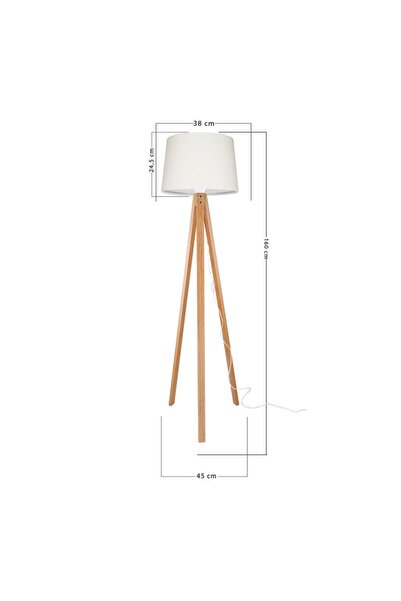 Modelight Deko Lambader Bambu Ayak / Krem Şapka