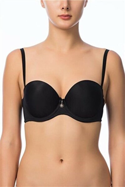 NBB 3631 Повністю наповнений чорний бюстгальтер без бретелей