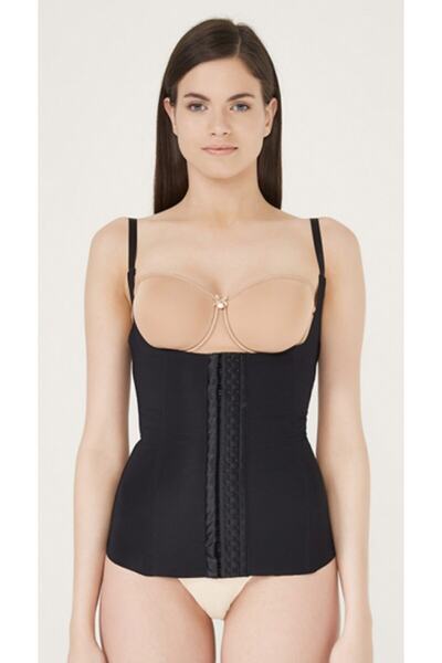 TEN 2114 Corset de slabit cu vesta cu bretele negru