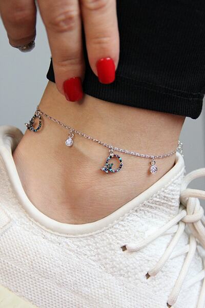 Argentum Concept Halkaya Konmuş Kelebek Figürlü 925 Ayar Gümüş Halhal - H006001