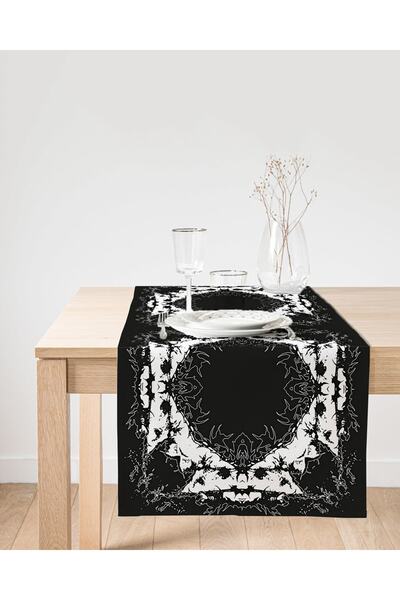 Realhomes Pătrat Mandala Model Special Design Runner pe fundal negru