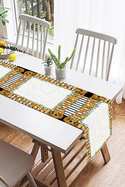 Realhomes Alergăr modern din piele de căprioară cu design special, imprimat digital
