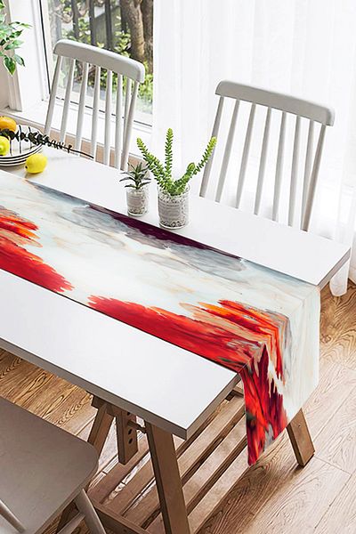 Realhomes Runner modern din piele intoarsa cu imprimare digitala cu design special