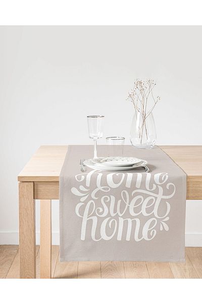 Realhomes Alergăr din piele de căprioară imprimat digital Home Sweet Home
