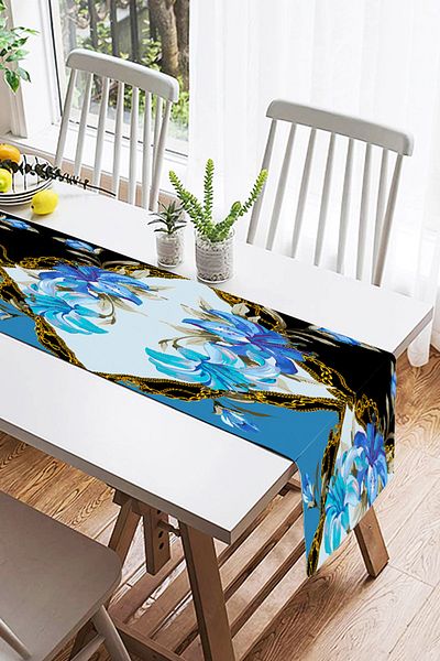 Realhomes Alergăr modern din piele de căprioară cu design special, imprimat digital