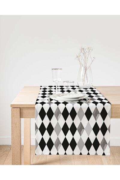 Realhomes أسود أبيض رمادي الماس على شكل من جلد الغزال عداء