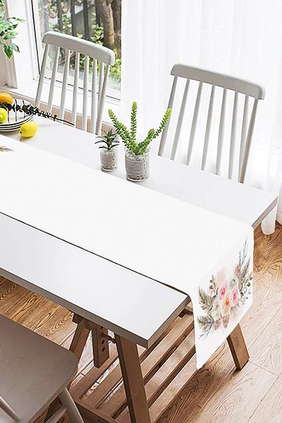 Realhomes Ψηφιακό τυπωμένο Suede Runner με κλαδιά και μοτίβα λουλουδιών
