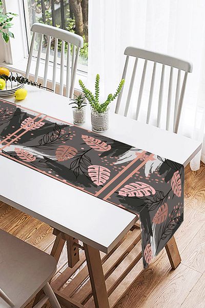 Realhomes Alergăr modern din piele de căprioară cu design special, imprimat digital