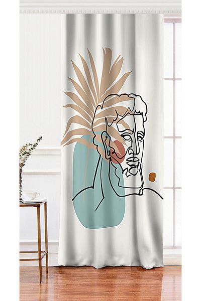 Realhomes Single Wing Ancient Greek God Custom Design Modern Digital Printed Background Curtain