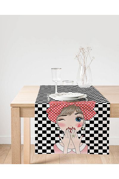 Realhomes Fashion Girl Imprimat Digital Design Special Runner din piele intoarsa